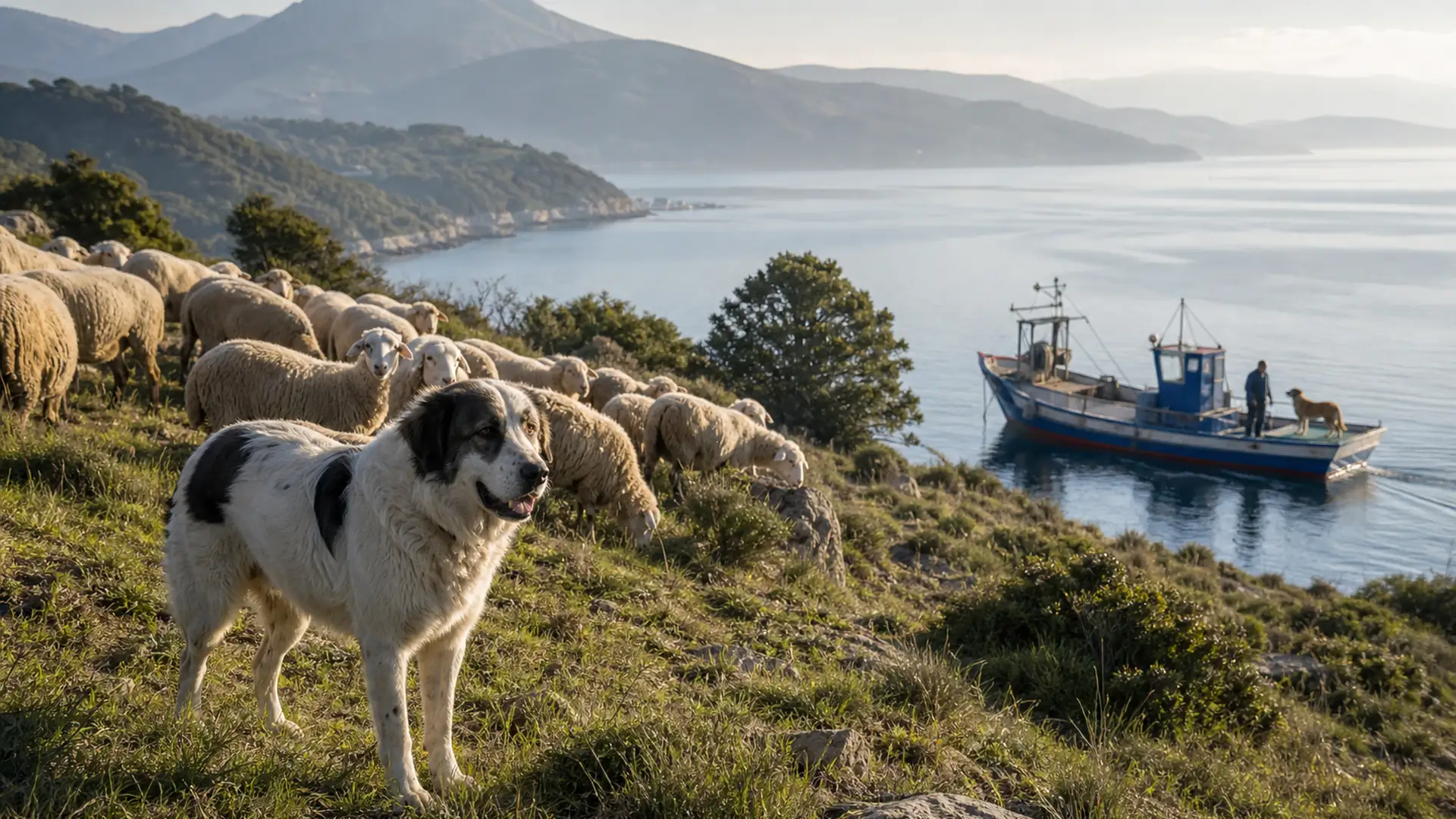Cane italiano al lavoro in un paesaggio legato alla funzione per cui la razza è stata selezionata.